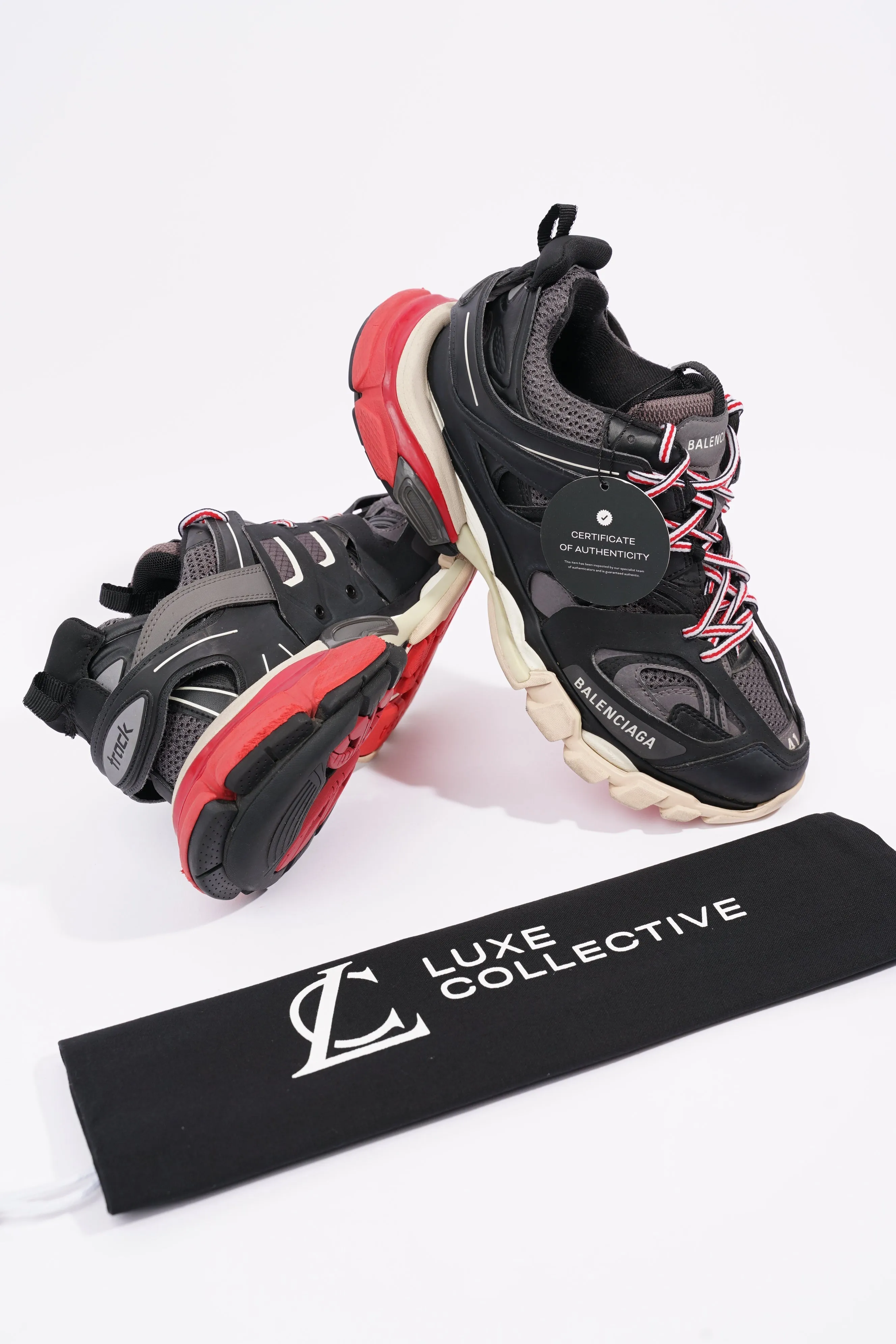 Balenciaga Mens Track Black / Grey / Red EU 41 / UK 7