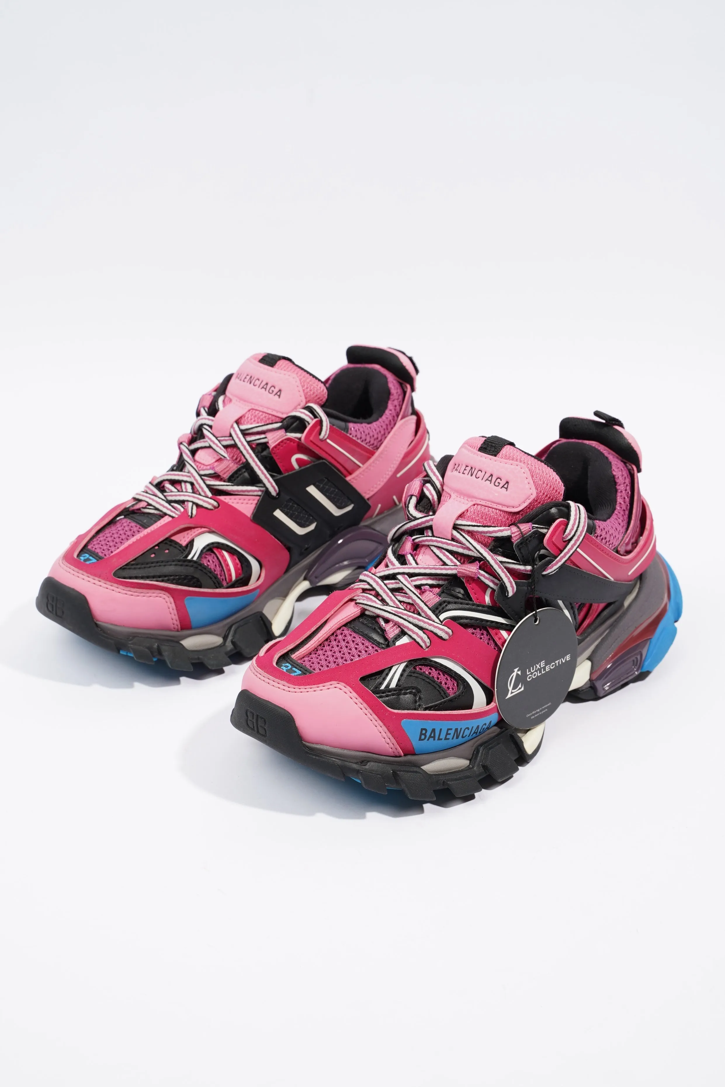 Balenciaga Track Pink / Black / Blue Mesh EU 37 UK 4