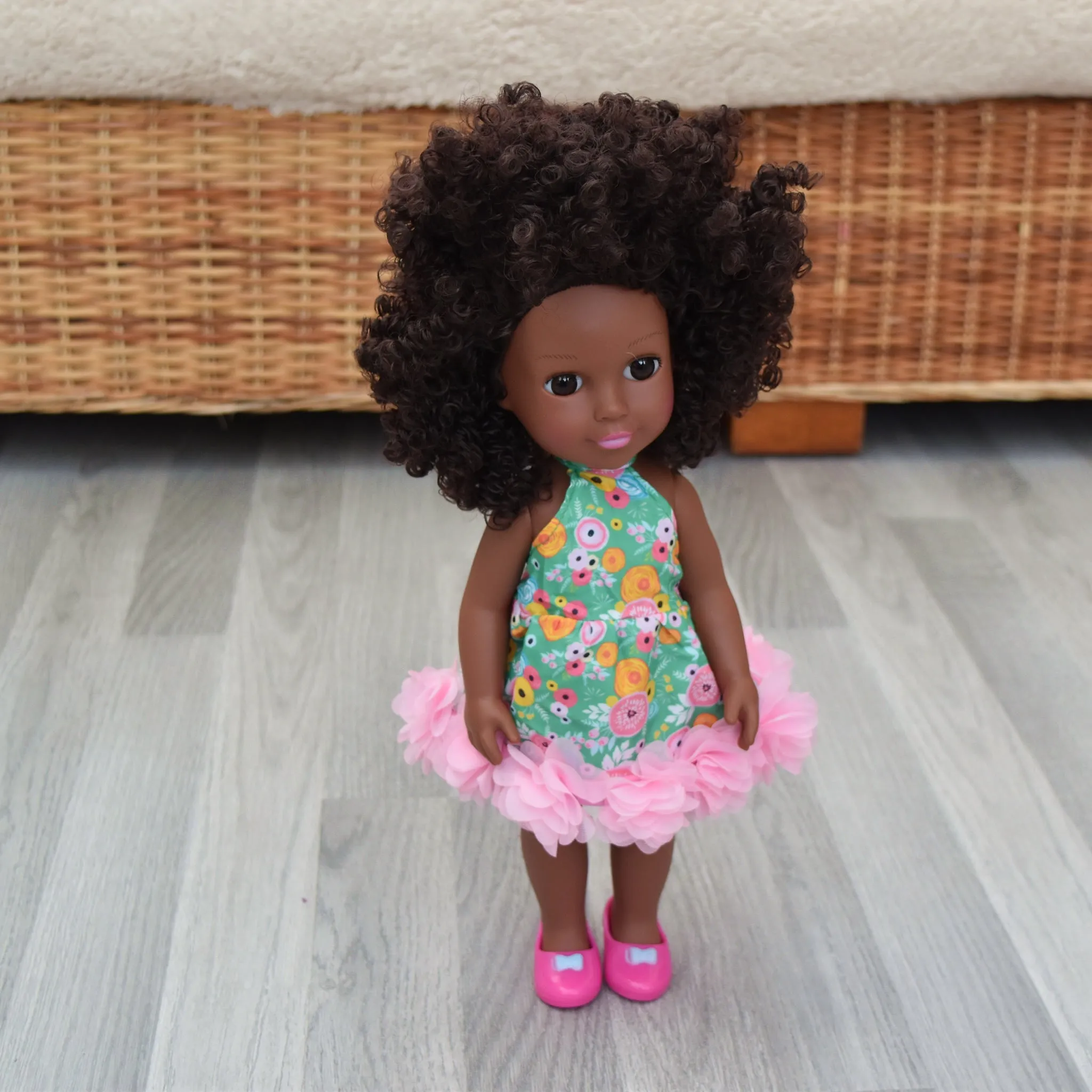 Black Doll - Afro Hair doll - Mix Race Doll - Afro Doll Ankara Doll Dress 8