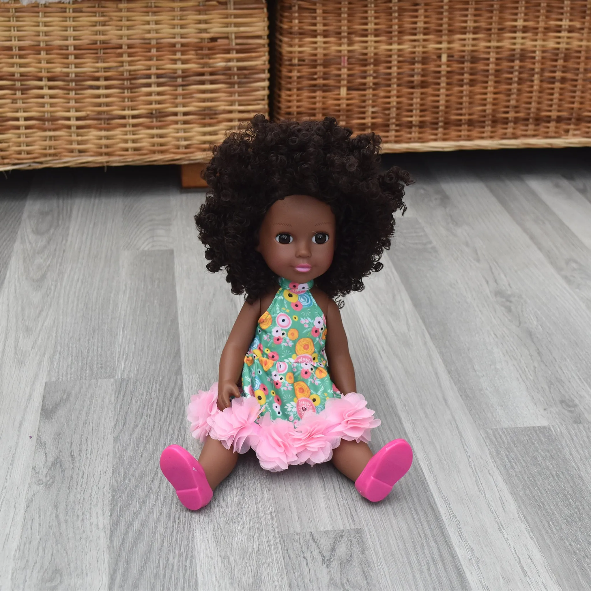Black Doll - Afro Hair doll - Mix Race Doll - Afro Doll Ankara Doll Dress 8
