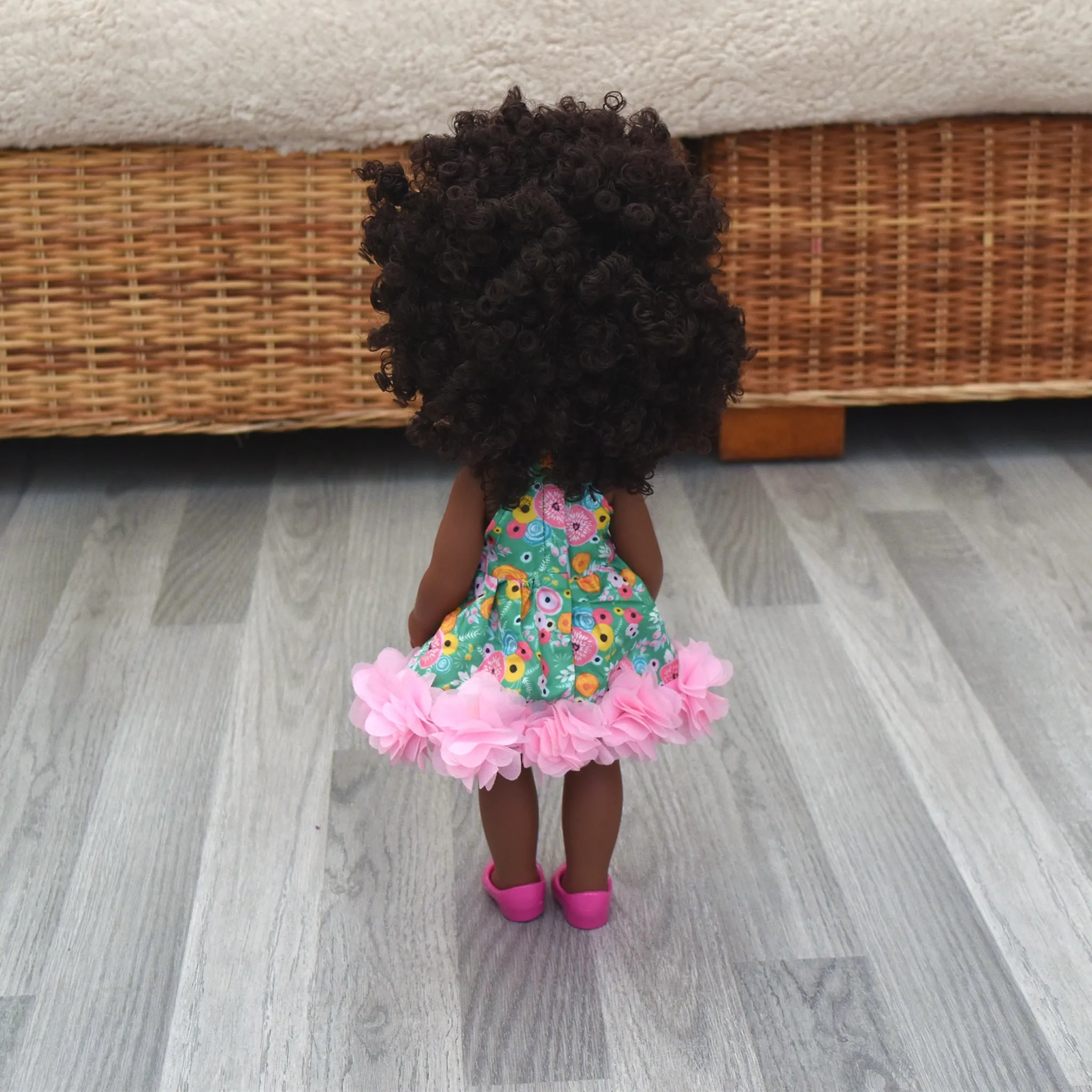 Black Doll - Afro Hair doll - Mix Race Doll - Afro Doll Ankara Doll Dress 8