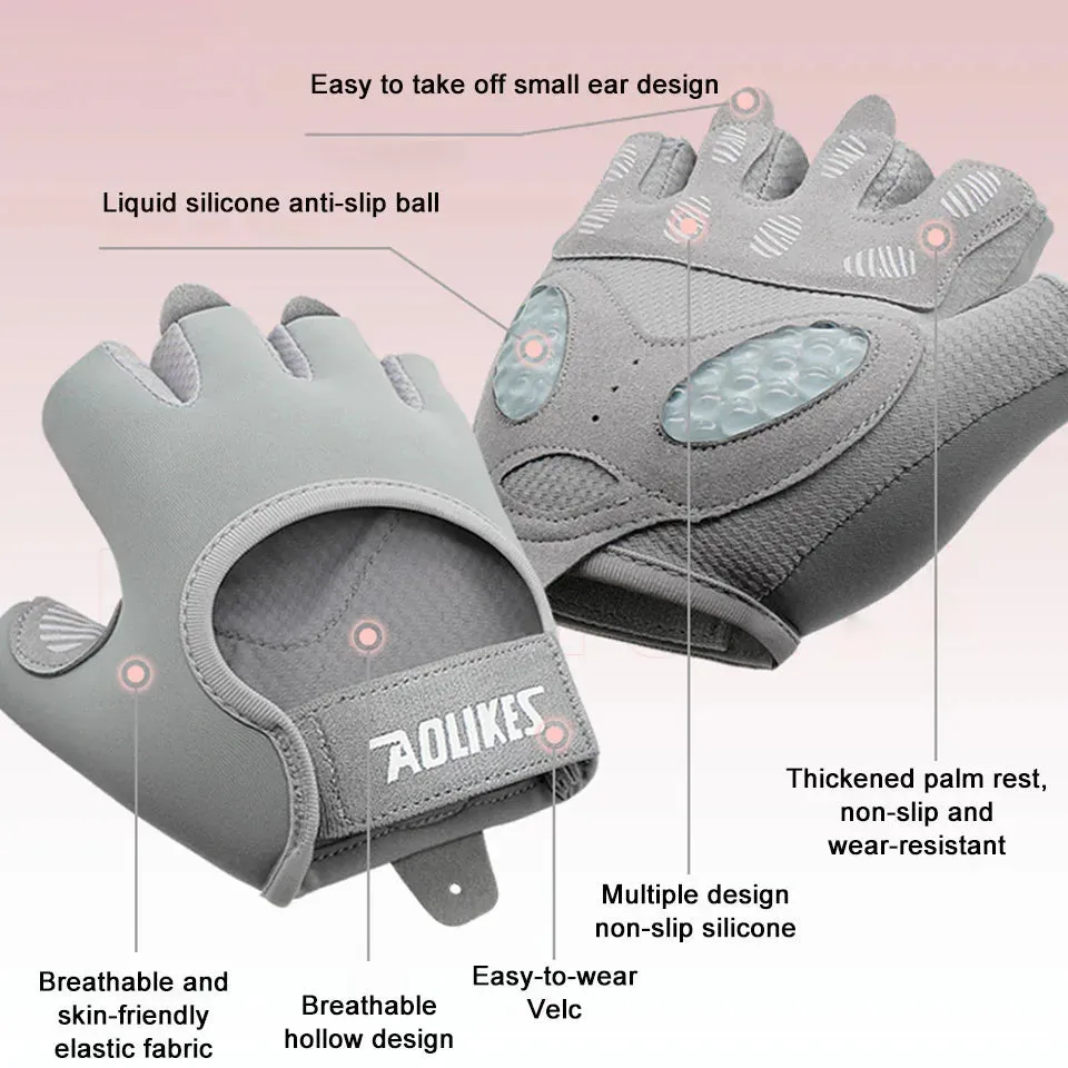 Breathable Fingerless Gym Gloves For Men & Women Training & Weightlifting