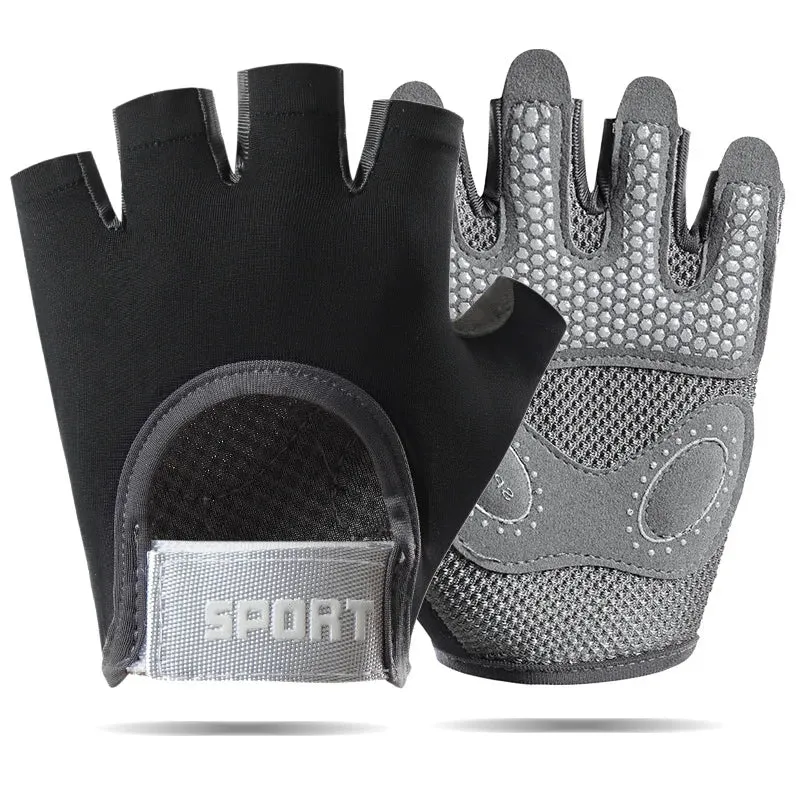 Breathable Fingerless Gym Gloves For Men & Women Training & Weightlifting