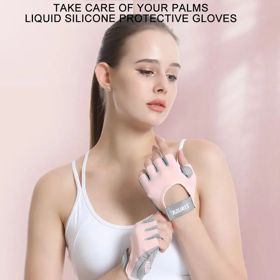 Breathable Fingerless Gym Gloves For Men & Women Training & Weightlifting