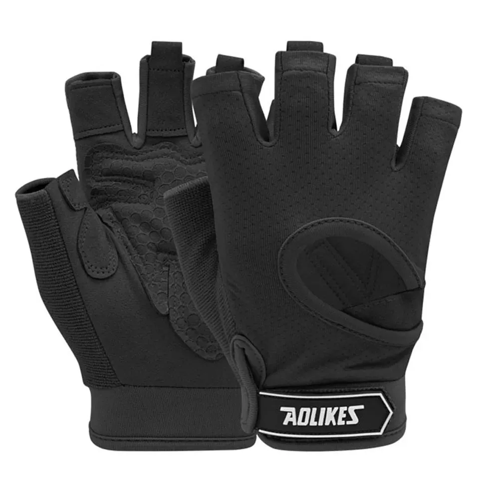 Breathable Fingerless Gym Gloves For Men & Women Training & Weightlifting