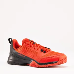 Children's tennis shoes - TS500 Fast JR Lace Lava ARTENGO, tulip red/black