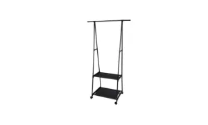 Clothing Rack - Black Powder Coated Metal Frame With 2 Layers