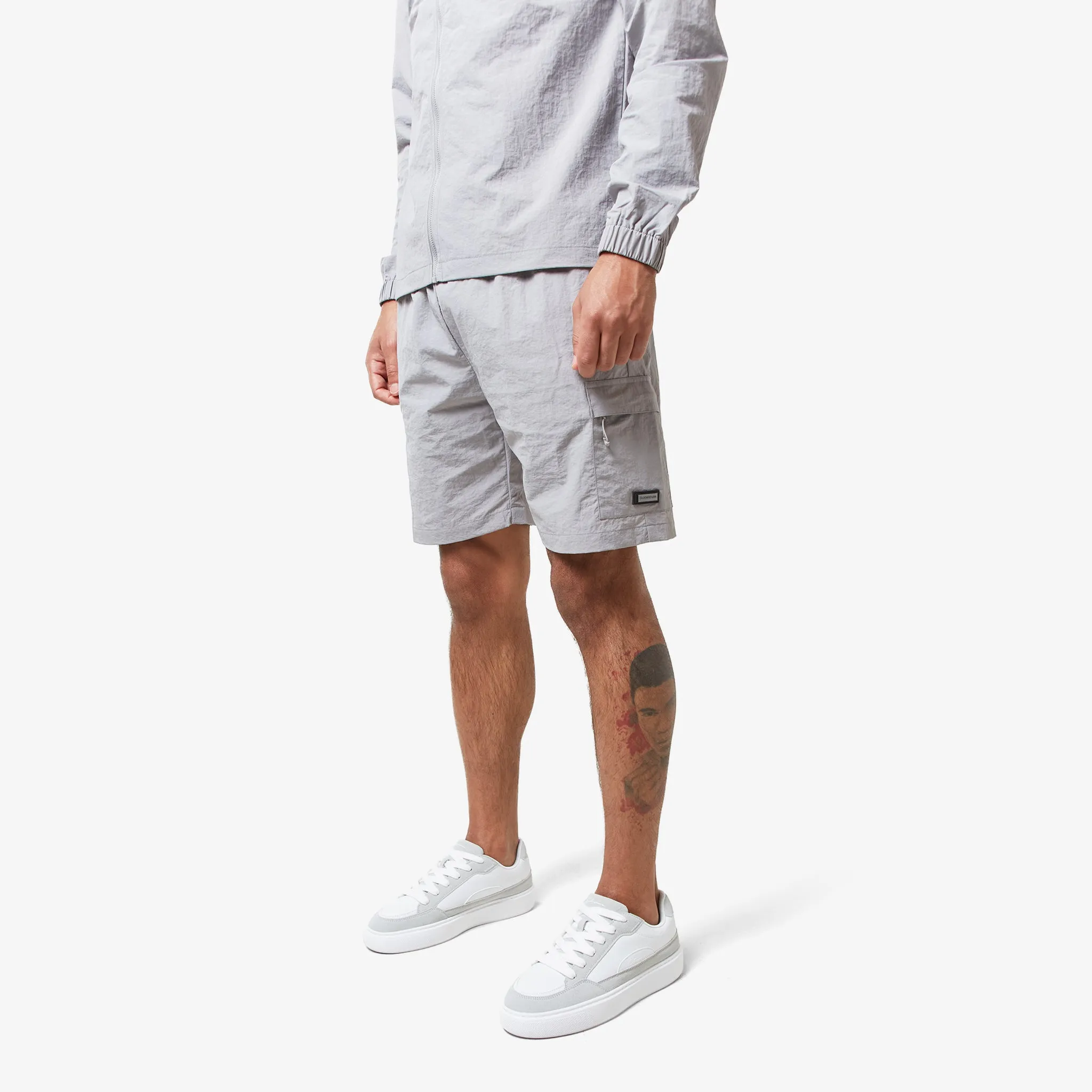 Crinkle Nylon Tech Twinset | Frost Grey