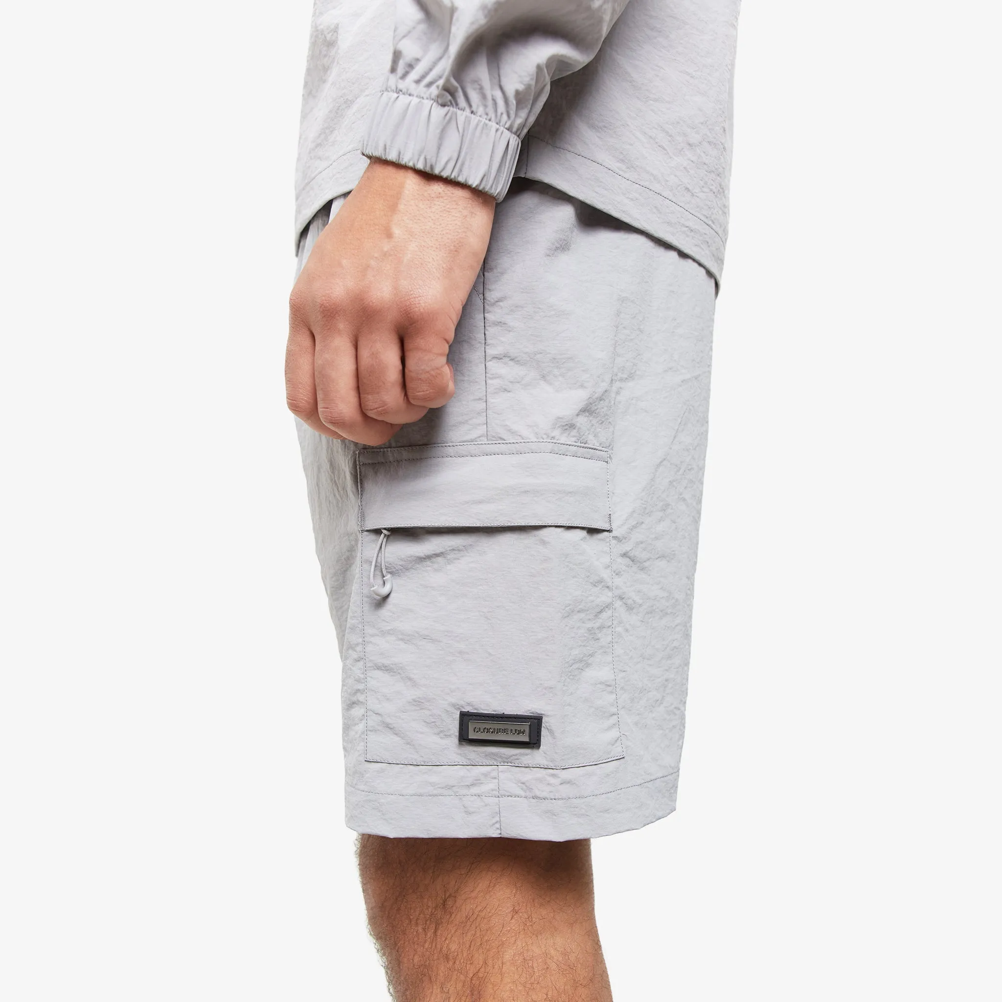 Crinkle Nylon Tech Twinset | Frost Grey