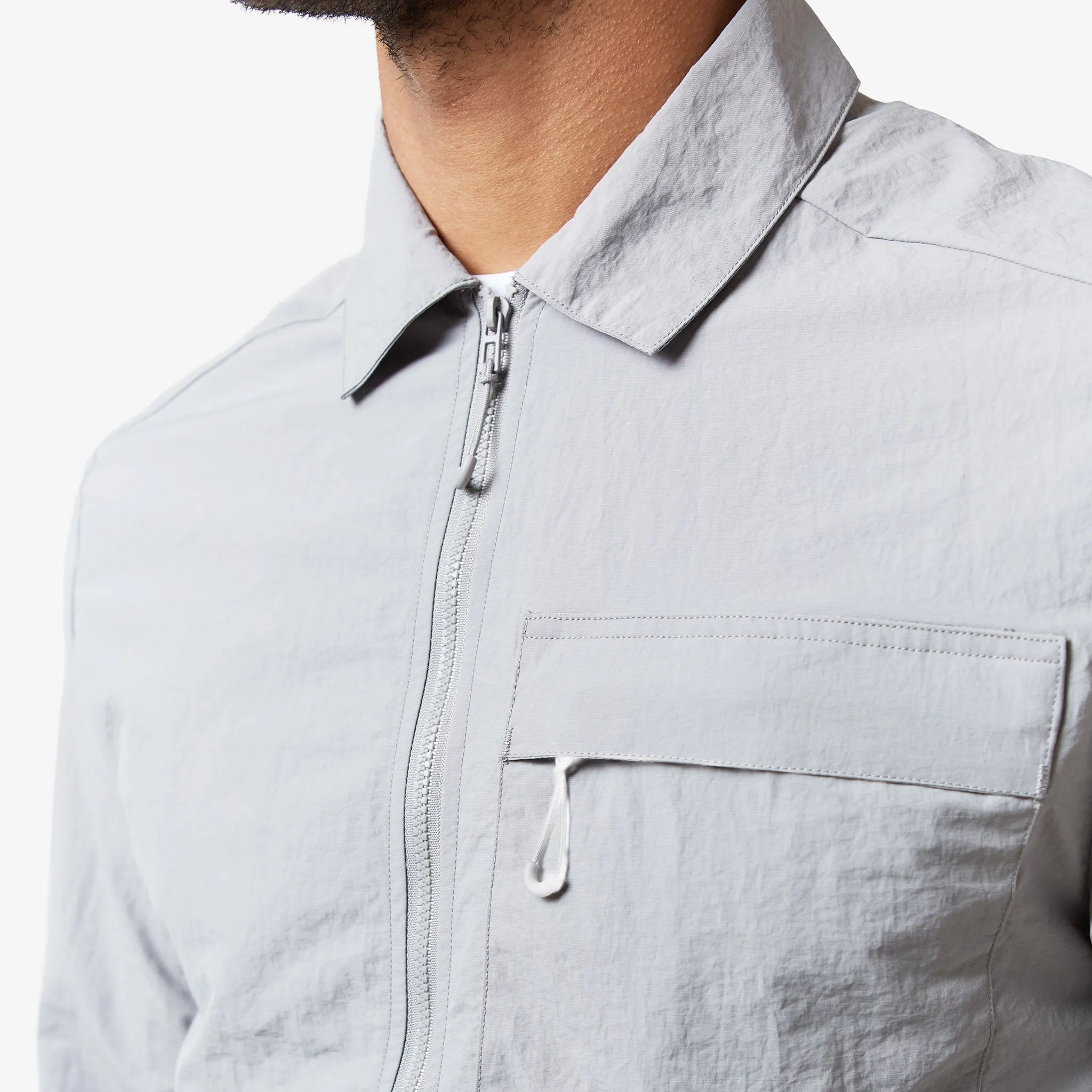 Crinkle Nylon Tech Twinset | Frost Grey