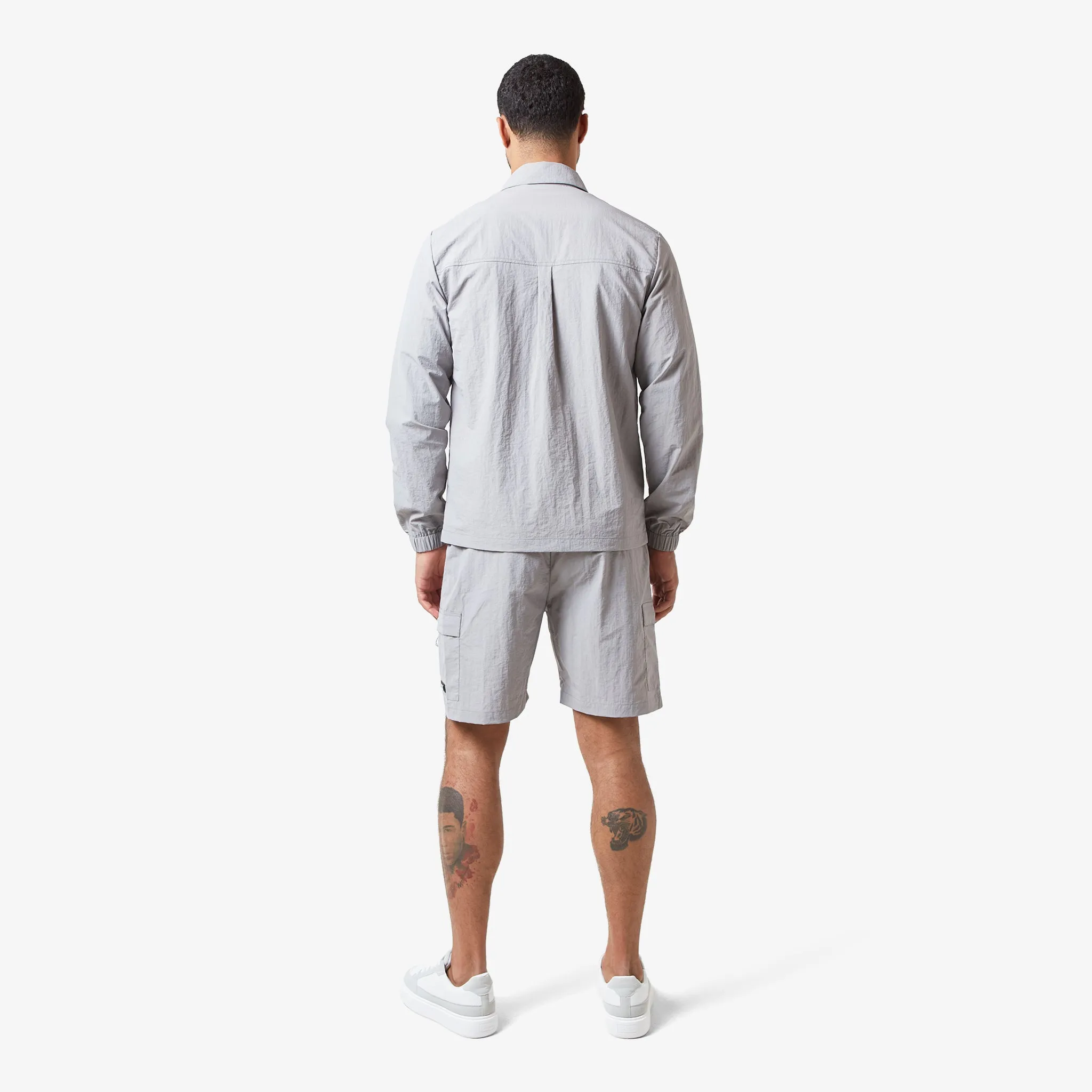 Crinkle Nylon Tech Twinset | Frost Grey