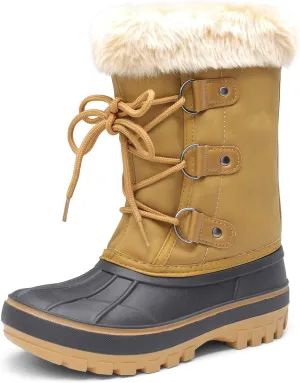DREAM PAIRS Boys & Girls Faux Fur-Lined Ankle Winter Snow Boots