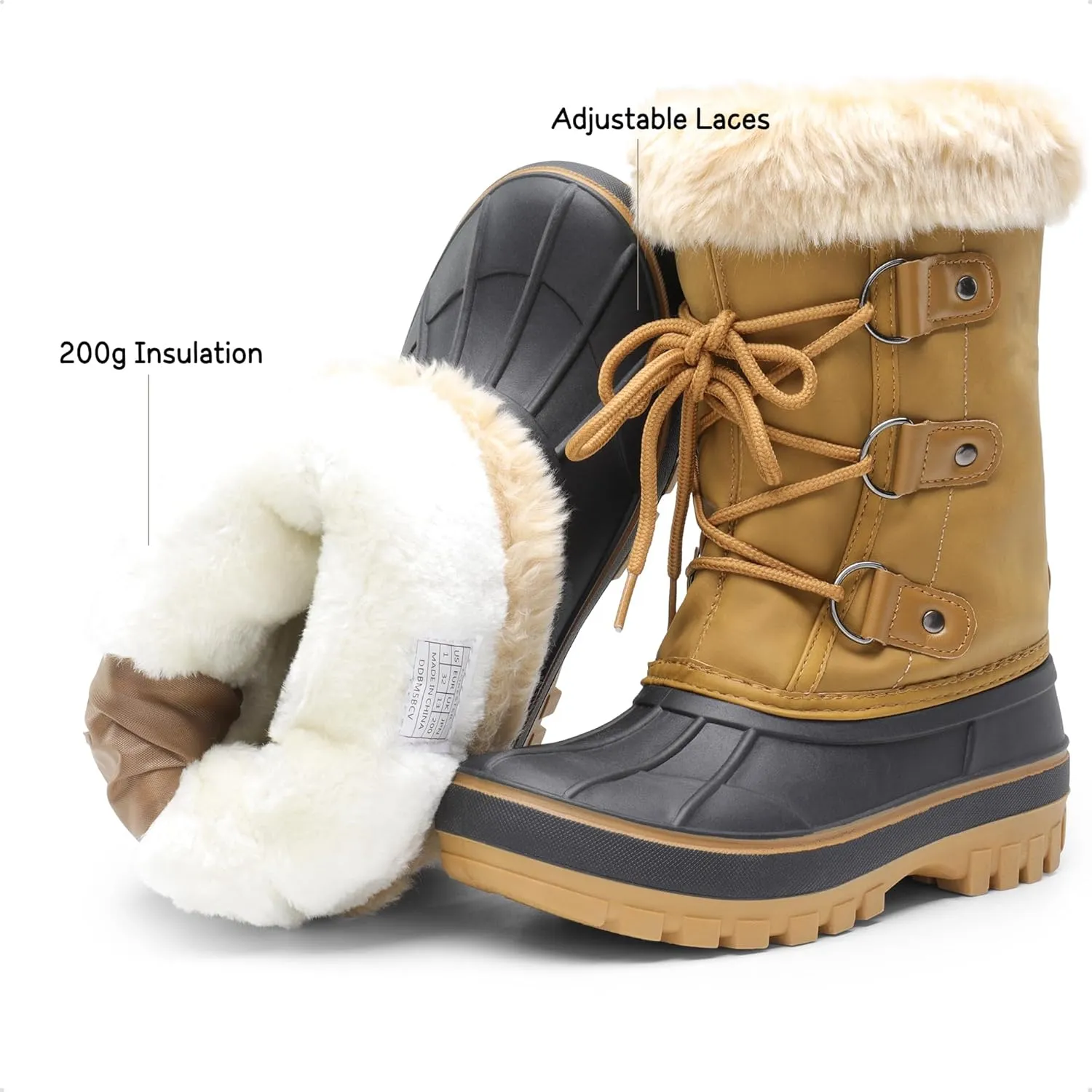 DREAM PAIRS Boys & Girls Faux Fur-Lined Ankle Winter Snow Boots