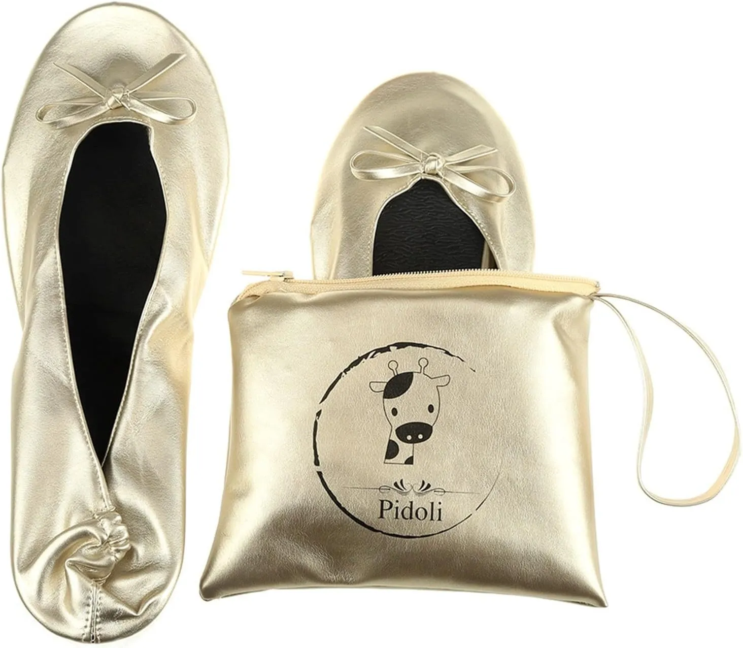 Foldable Ballet Flats for Women Lightweight Slip On Dress Shoes Womens Soft Leather Lightweight Flat Shoes