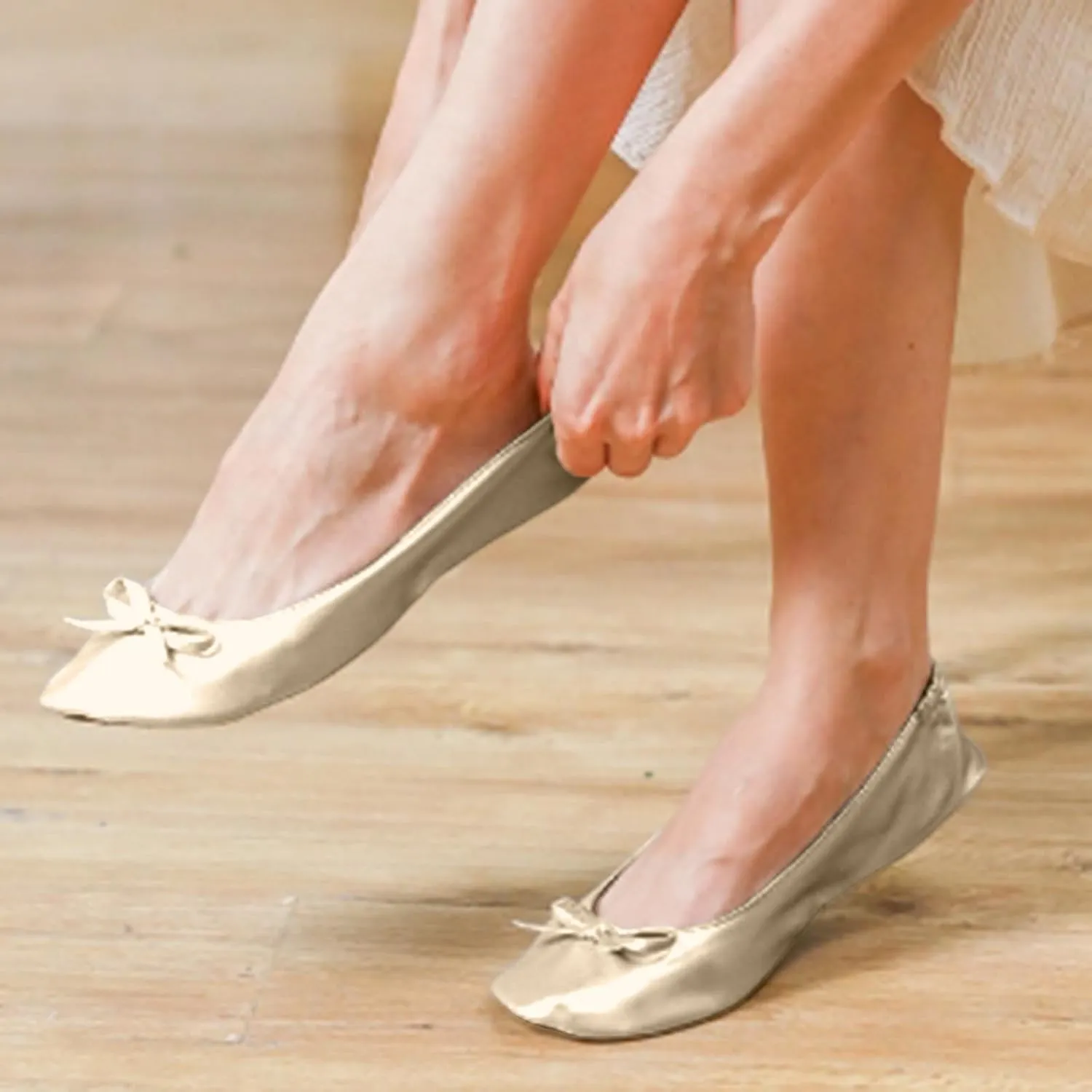 Foldable Ballet Flats for Women Lightweight Slip On Dress Shoes Womens Soft Leather Lightweight Flat Shoes
