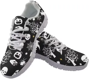 Jeiento Running Walking Sneakers,Halloween Shoes for Teenager,Thanksgiving Shoes for Men Women Mesh Workout Casual Trainers
