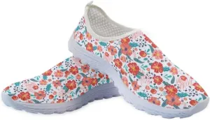 Jeiento Valentine's Day Shoes for Women Men Teenager Sweet Walking Tennis Slip-On Casual Loafers for Hiking Walking Sports Travel Jogging Mesh Shoes