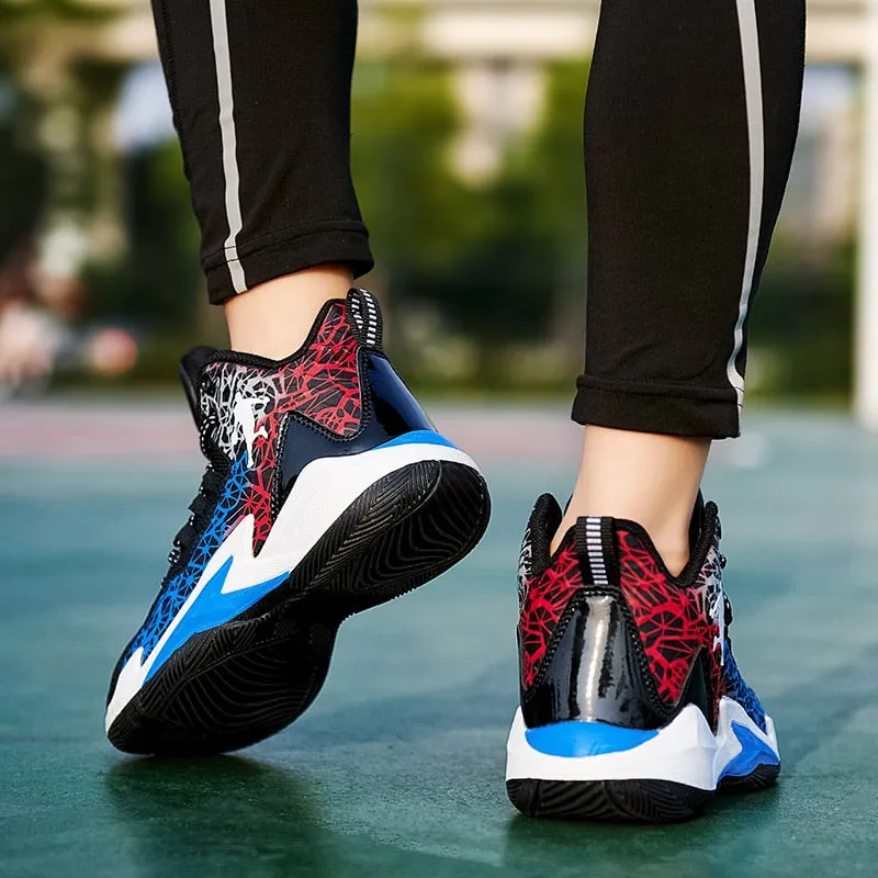 Kids Boys Basketball Shoes Kids Sneakers Non-Slip Sports Girls Basketball Training Tennis Shoes