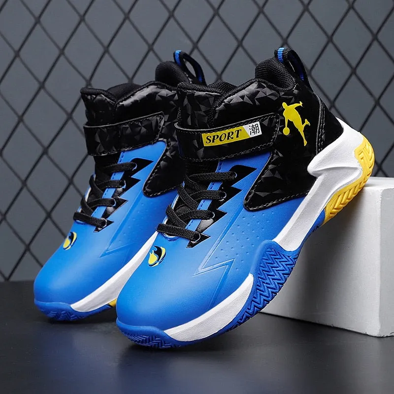 Kids Boys Basketball Shoes Kids Sneakers Non-Slip Sports Girls Basketball Training Tennis Shoes