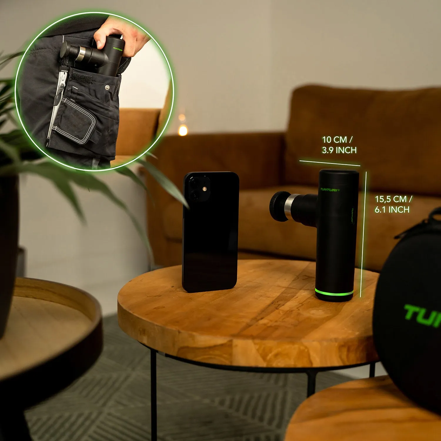 Massagepistol - Tunturi - 'Mini Massage gun' - Sort