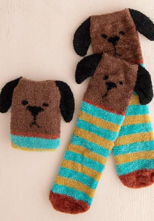 Natural Life Cozy Sock Brown Dog