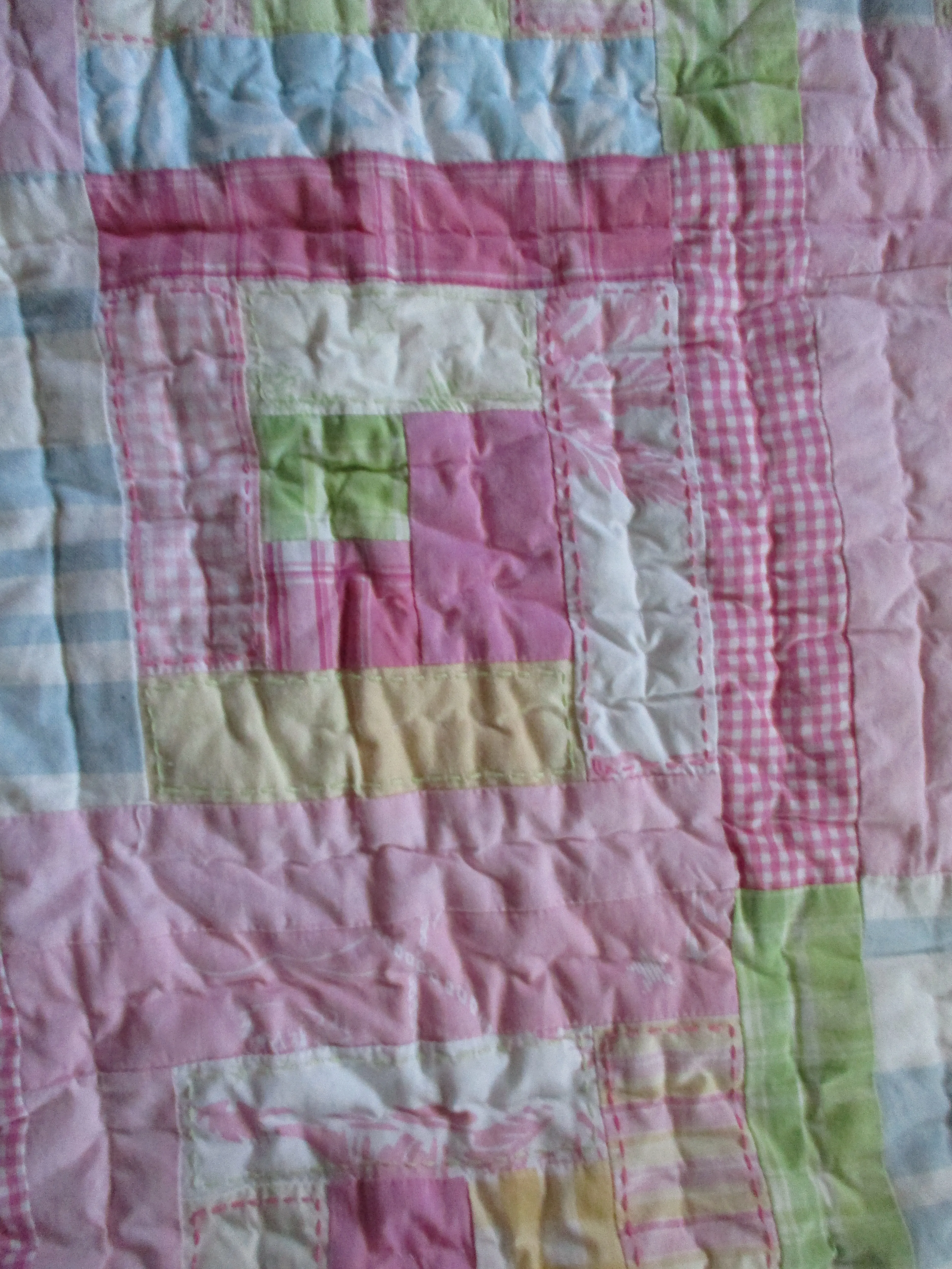 POTTERY BARN KIDS PATCHWORK CHILD QUILT BABY Crib Bedding Cover Throw PINK