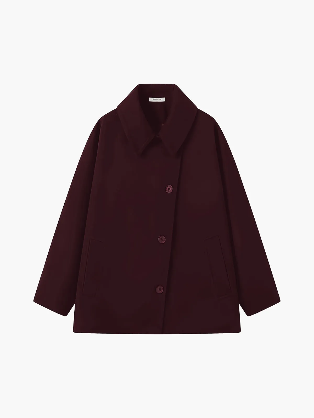 Stevige Oversized Jas met Zak en Knopen