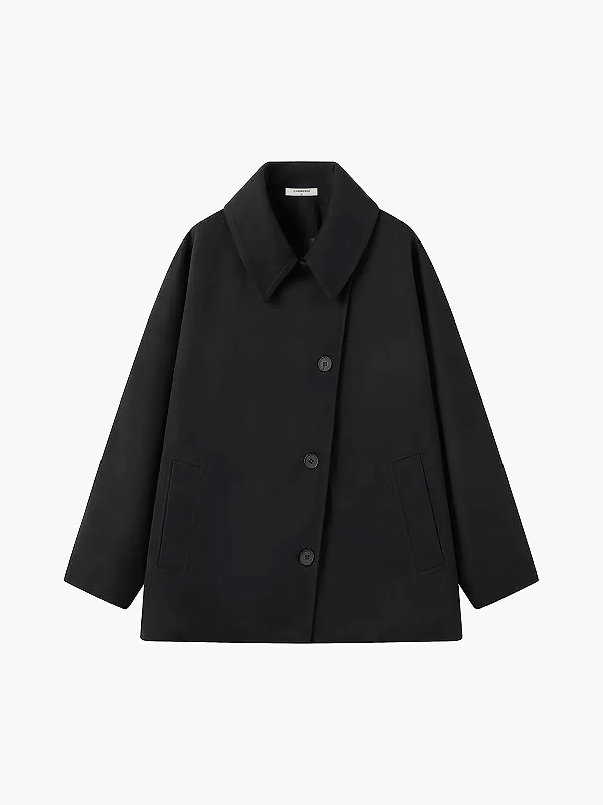 Stevige Oversized Jas met Zak en Knopen