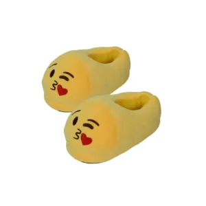 Yellow with Kisses Soft Plush Emoji Slippers Soft Plush Emoji Slippers