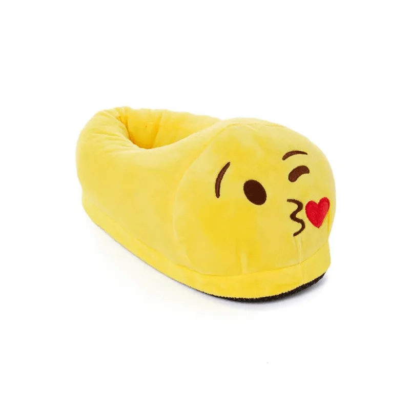 Yellow with Kisses Soft Plush Emoji Slippers Soft Plush Emoji Slippers